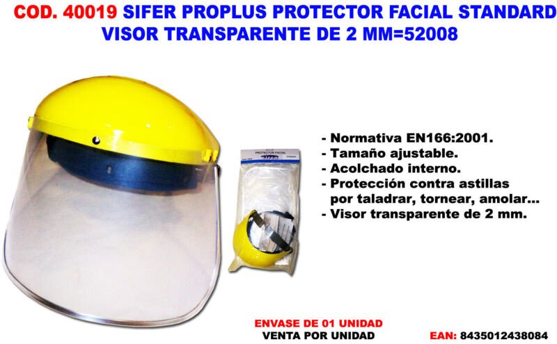 ProPlus Standard-Gesichtsschutz mit 2 mm klarem Visier - Sifer