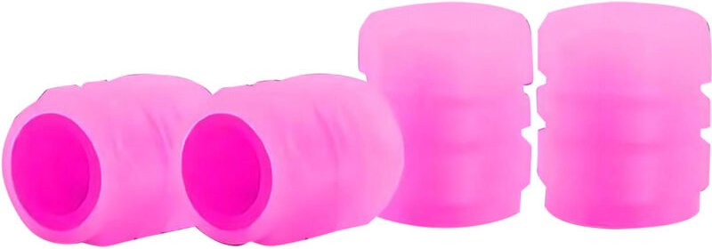Cryfokt Leuchtende Gummi-Reifenventilkappe, langlebige, nachtleuchtende Luftdüse für Auto und Motorrad, 1 Stück (Pink)