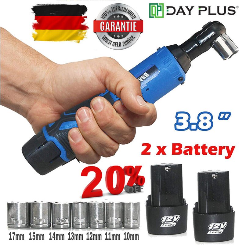 Dayplus - Akku-Ratsche Ratschenschl ssel Elektrische Knarrenschl ssel Satz 3/8'' 120Nm