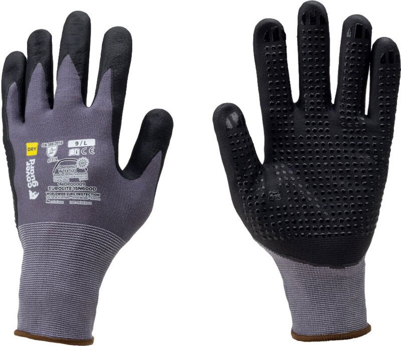 Coverguard - Eurolite 15N600D Nitril-Mikroschaum-Arbeitshandschuhe - - Anthrazit
