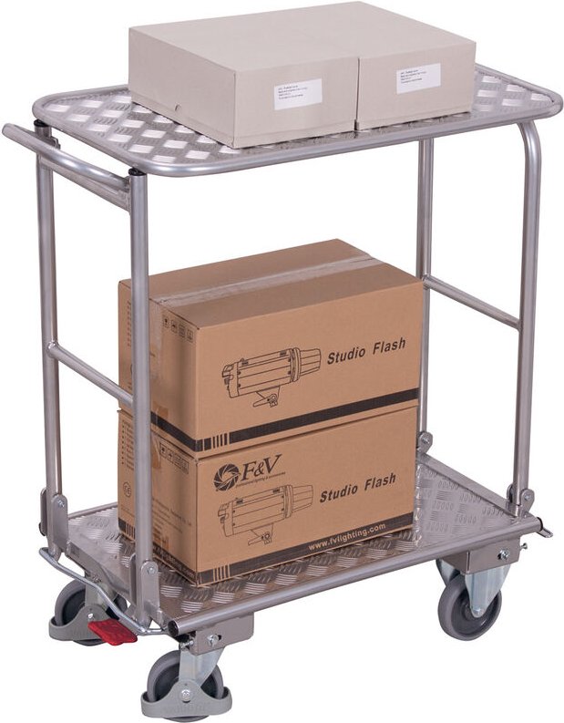 VARIOfit Klappbügelwagen mit 2 Etagen aus Aluminium 720x450mm