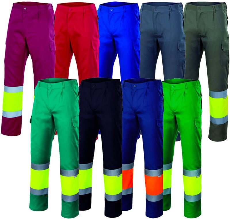 156 Warnschutz Arbeitshose - m - Granatfarbe/Gelb - Velilla