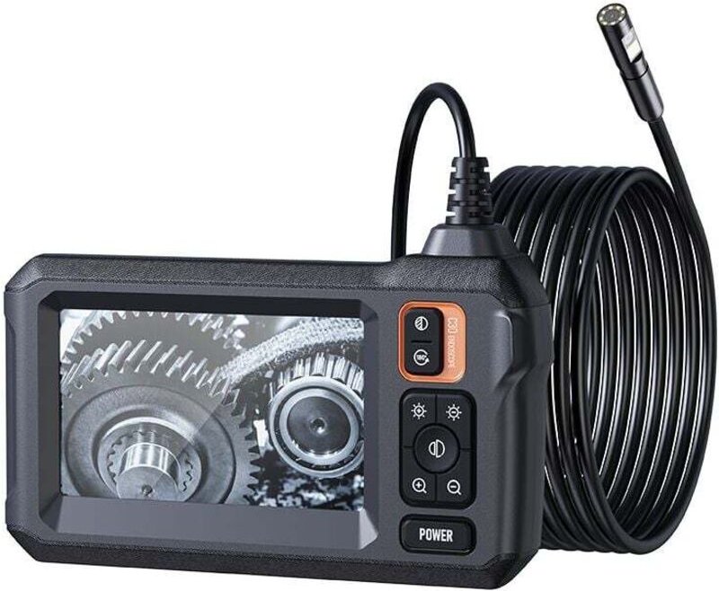 Endoscope Industriel,Caméra d'inspection de Serpent Endoscope 15M LCD 4.3" Pouces, Caméra Endoscopique avec 8 LED Réglab...