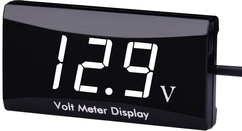 1 Digitales wasserdichtes Voltmeter DC 12 V LED-Anzeige für Auto und Motorrad Voltmeter Manometer