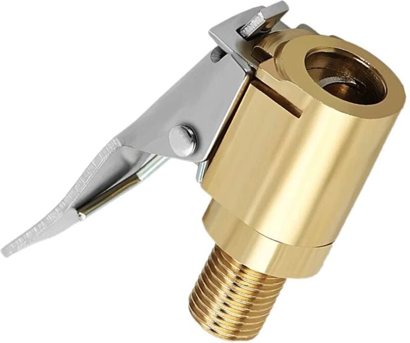 Reifenventil mit Adapter, abschließbare Messing-Aufblasdüse, Adapterstück, auslaufsichere Klemme, Anschlusszubehör für F...