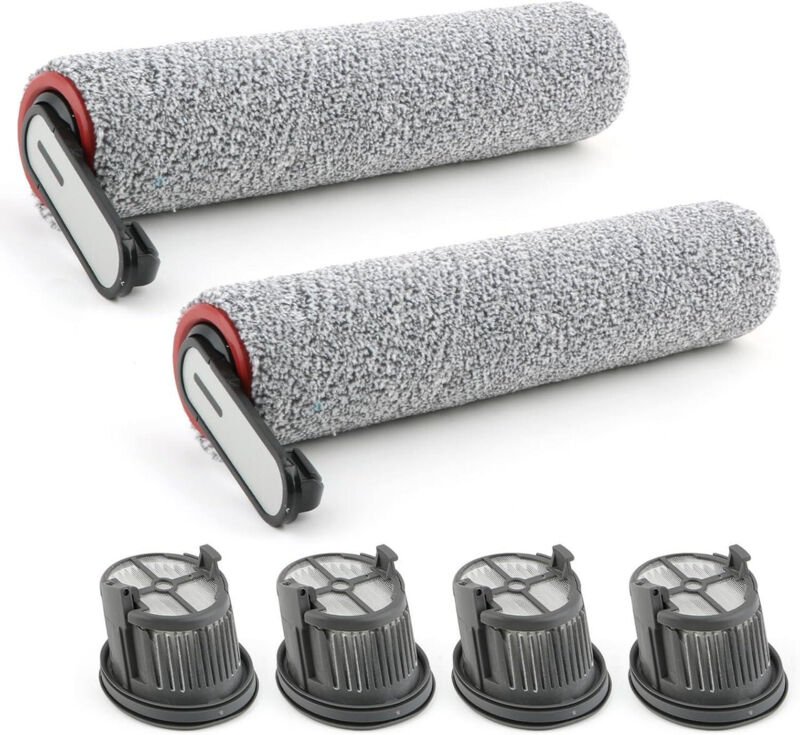 Ersatz-Rotationsbürsten für Dreame H14/H14 Pro/H14 Dual Staubsauger, inklusive 2 Walzenbürsten und 4 HEPA-Filtern