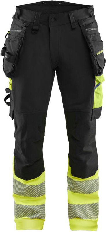 Hochsichtbarer Stretch-Arbeitshose 4D 1125 - Schwarz/Gelb M - FR(44) - SE(C50) - Kurz