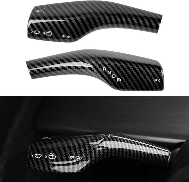 Passend für Tesla Model 3/Y, Schalthebelmanschette für den Innenraum, Verriegelungshebelgriffe, Zierblende aus Kohlefase...