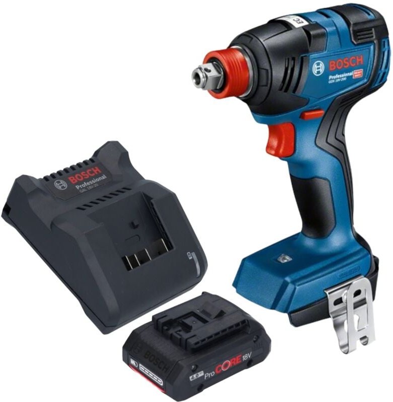 Bosch gdx 18V-200 Professional Akku Drehschlagschrauber 18 v 200 Nm Brushless + 1x ProCORE Akku 4,0 Ah + Ladegerät