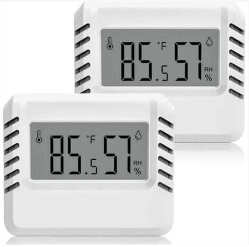 Digitales Thermometer-Hygrometer, 2er-Pack Mini-Innenthermometer, großes LCD-Display, tragbar, Min/Max-Speicherung, für ...