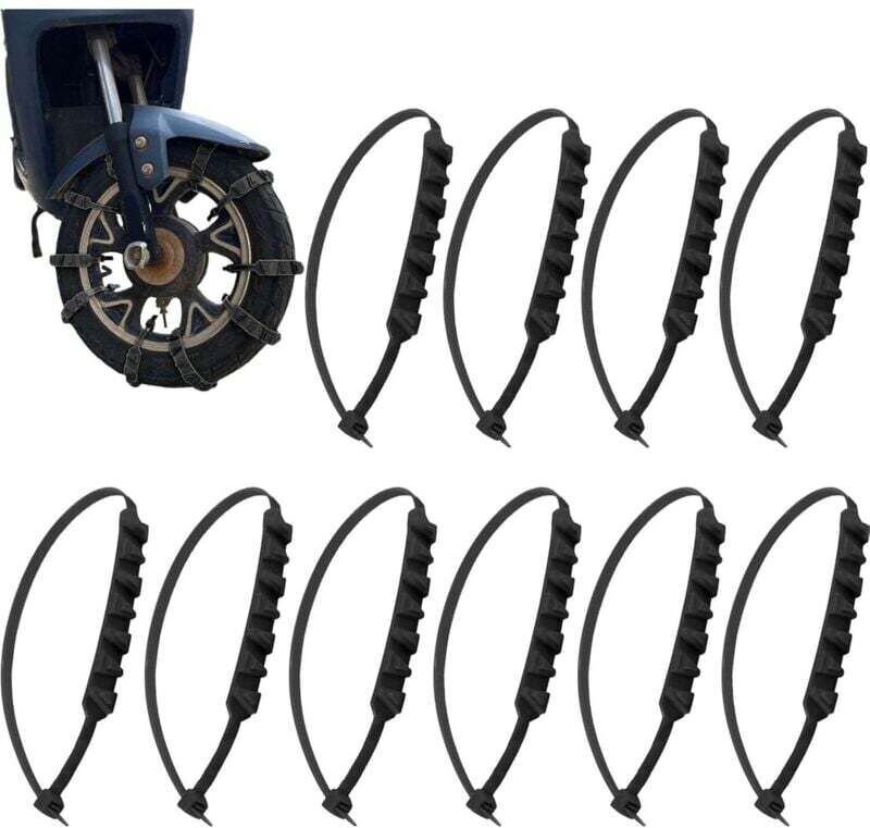10 Pièces Chaînes Neige Antidérapantes Universelles Pour Moto Velo Électrique Pneus Urgence Hiver