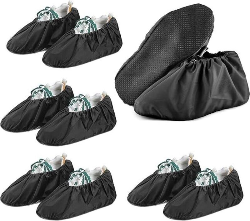 Paar wiederverwendbare, rutschfeste Überschuhe (schwarz), waschbare Überschuhe, Staubschutzhüllen