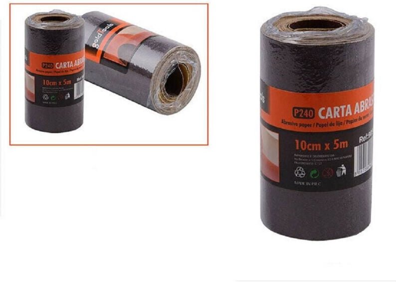 Trade Shop Traesio - Trade Shop - rotoli carte abrasiva 5 metri grana P240 levigare smussare -