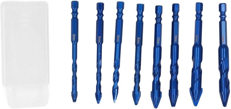 Hochfester Exzenterbohrer-Satz, 8-teilig, mit abgewinkeltem Kopf und 1/4-Zoll-Sechskantschaft, M35-Hochleistungs-Wolfram...