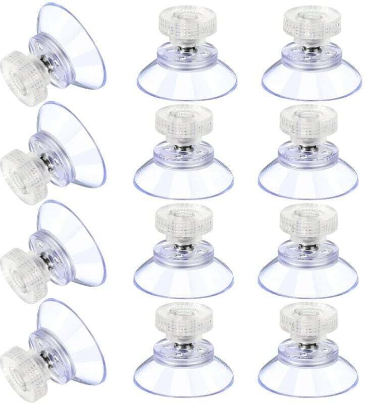 12 große Saugnäpfe, Saugnäpfe aus Kunststoff, stoßfeste transparente Gummisaugnäpfe, Metallschraubenmuttern, massive tra...