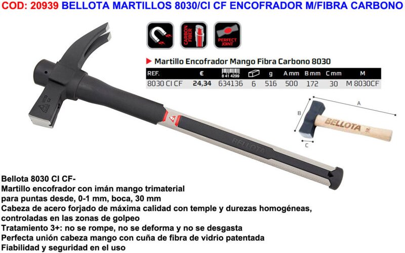 Hammer 8030/CI CF-Schalung mit Kohlefaser - Bellota