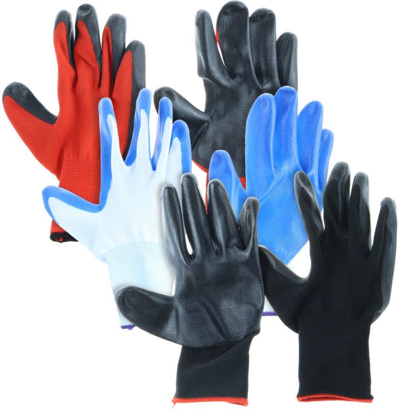 Vtizikl Lot de 3 paires de gants de travail pour hommes et femmes, gants de jardinage avec revêtement en latex froissé a...