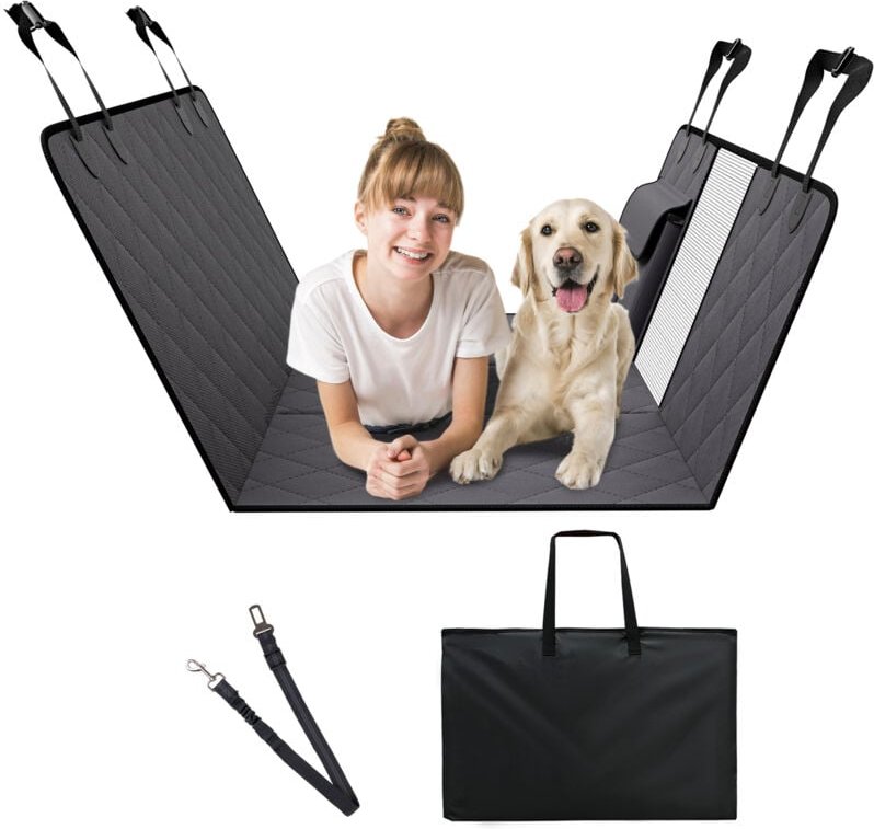 Rücksitzverlängerung für Hunde, Hundehängematte für die Rückbank des Autos, wasserdichter Autositzbezug für Hunde mit ha...