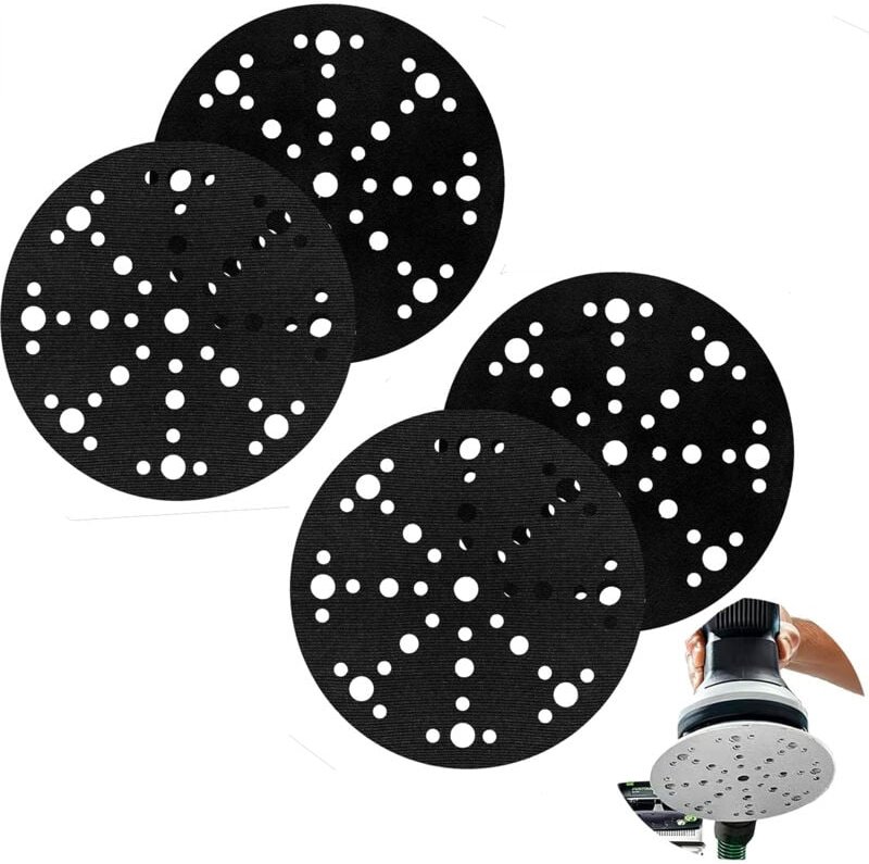 4-teiliges Set weicher Schleifpads, 150 mm, 49 Löcher, weiche Schaumstoffoberfläche für Schleif- und Polierpads, weiche ...