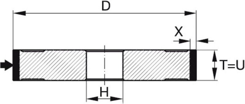 Tyrolit - Diamant-Teller-Schleifscheibe DxTxH (mm), 100x10x20, Typ: D126