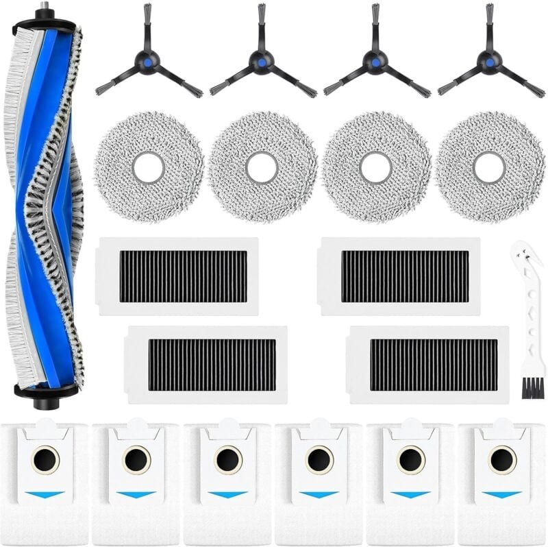 Thumbnail - 20er-Pack Zubehör für den Saugroboter ecovacs deebot X5 Omni / X5 Pro. 1 Hauptbürste, 4 HEPA-Filter, 4 Tücher, 6 Staubbe...