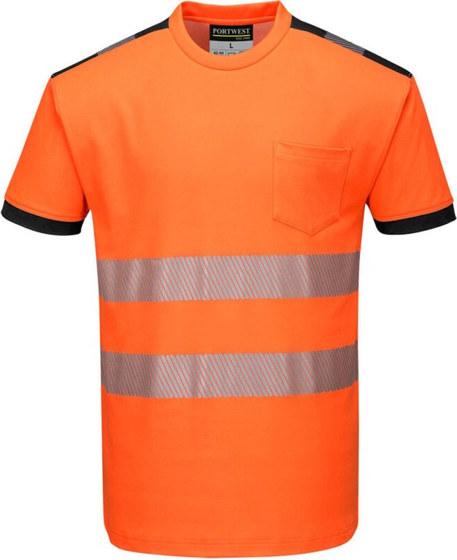 T-Shirt HV PW3 Orange/Schwarz 3XL