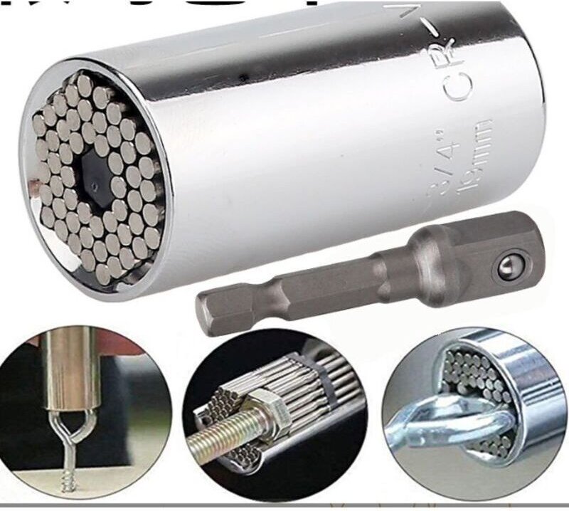 Universal-Steckschlüssel, Multifunktions-Steckschlüssel, Handwerkzeug, Reparaturadapter, Befestigungswerkzeug, 7–19 mm W...