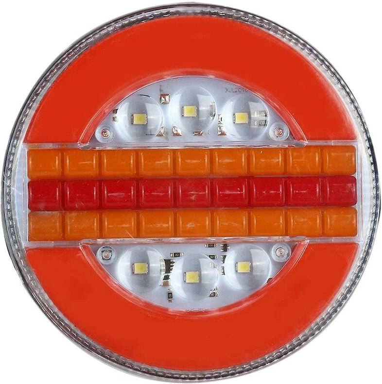Woosien - 24 v 49 LEDs, runde Hamburger-Rückleuchten, sequentielle dynamische Anzeige für lkw