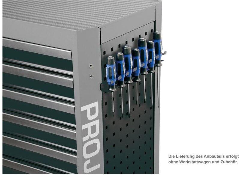 Projahn Zubehör Werkstattwagen mit Vierkantlochung Schraubendreherhalter für 7 Schraubendreher Schwarz