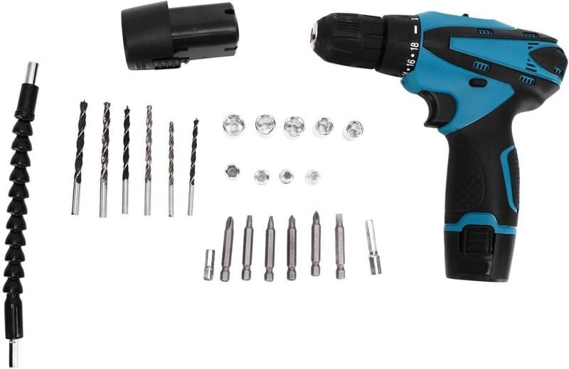 Elektrischer Akkuschrauber, 12V-Bohrschrauber-Set, verstellbar, AC100-240 V (EU-Stecker)