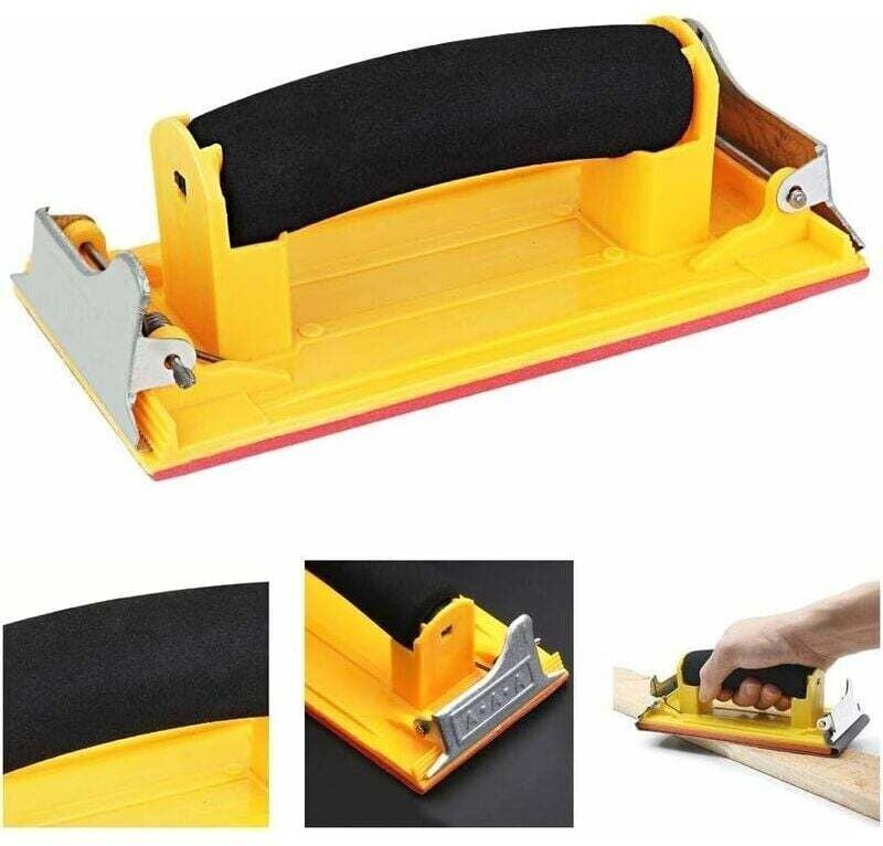 Handschleifer mit Schwammgriff, kleiner Handschleifer für Holz, 18,59 cm langer Handschleifer zum Schleifen von Konturen...