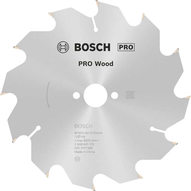 Pro Wood Kreissägeblatt, 160 x 1,8 x 20 mm, T12 - Bosch