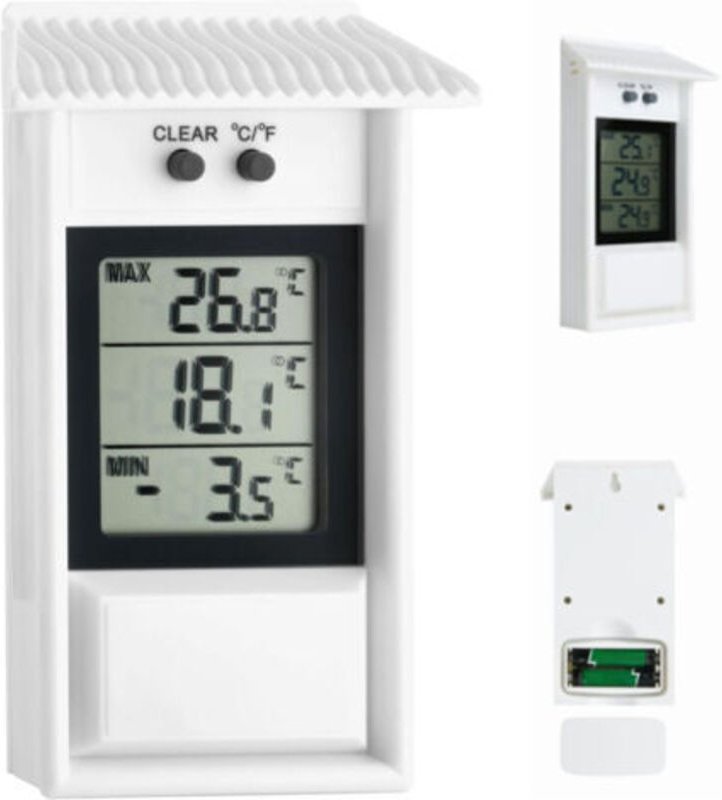 Digitales Thermometer, elektronisches Außenthermometer für Temperatur und Luftfeuchtigkeit, wasserdicht, für Kühlschrank...