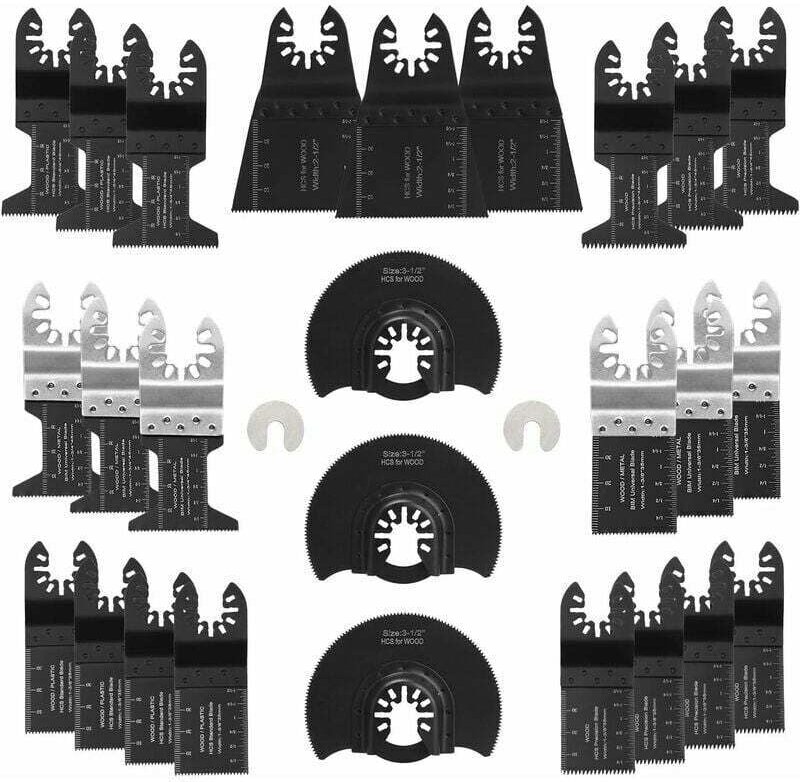 Parkside Dewalt Ryobi Bosch 28 Oszillierendes Multifunktionswerkzeug-Zubehör, Universal-Winkelschneidblatt für Holz/Meta...