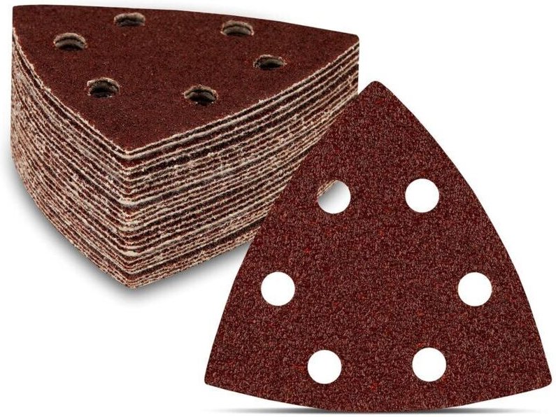 25 Schleifdreiecke, Körnung 80, je 93 x 93 x 93 mm, für Delta-Schleifmaschinen, selbstklebende Schleifdreiecke
