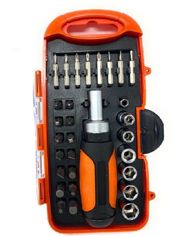 Trade Shop Traesio - Trade Shop - kit 30 stück mehrzweck-ratschen-schraubendreher kreuzbit-hex-torx-einsätze -