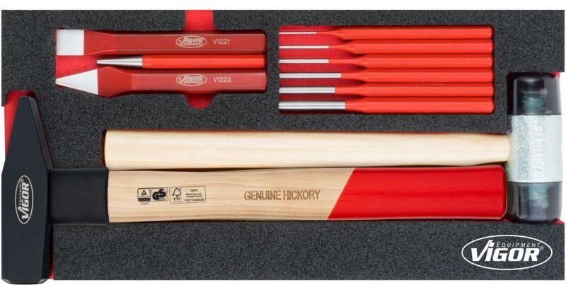 Hammer- und Meißel Satz, Anzahl Werkzeuge: 11 - Vigor