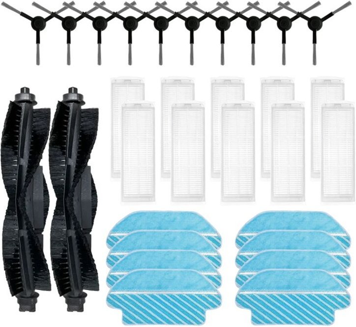 Für Proscenic M6 Pro Roboter-Staubsauger, Ersatzteile, Zubehör, Hauptseitenbürste, Hepa-Filter, Wischtuch, a