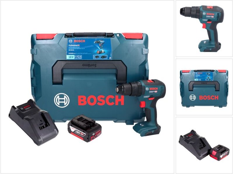 Bosch GSB 18V-55 Professional Akku Schlagbohrschrauber 18 V 55 Nm Brushless + 1x Akku 4,0 Ah + Ladegerät + L-Boxx
