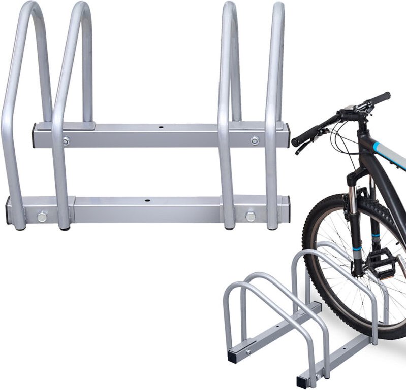 Randaco Fahrradträger für 2 Fahrräder Silber Stahl - für Kinder Geschenk zum Geburtstag