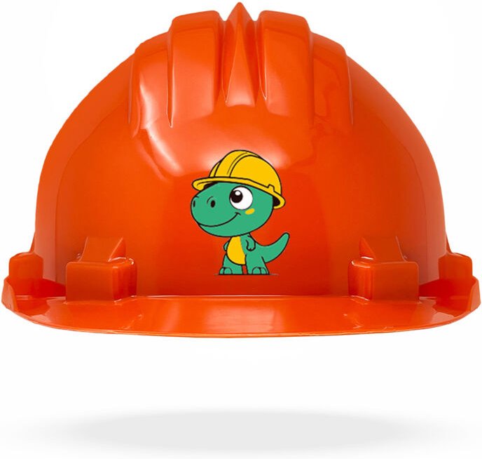 TAMS® Kinderhelm - Drehverschluss Orange Dinosaurier