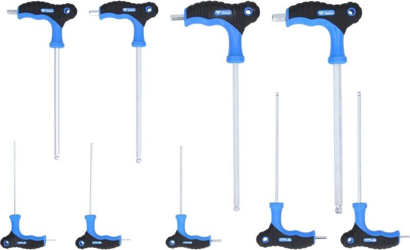 Brilliant Tools - T-Griff-Kugelkopf-Innensechskant-Winkelstiftschlüssel-Satz, 9-tlg
