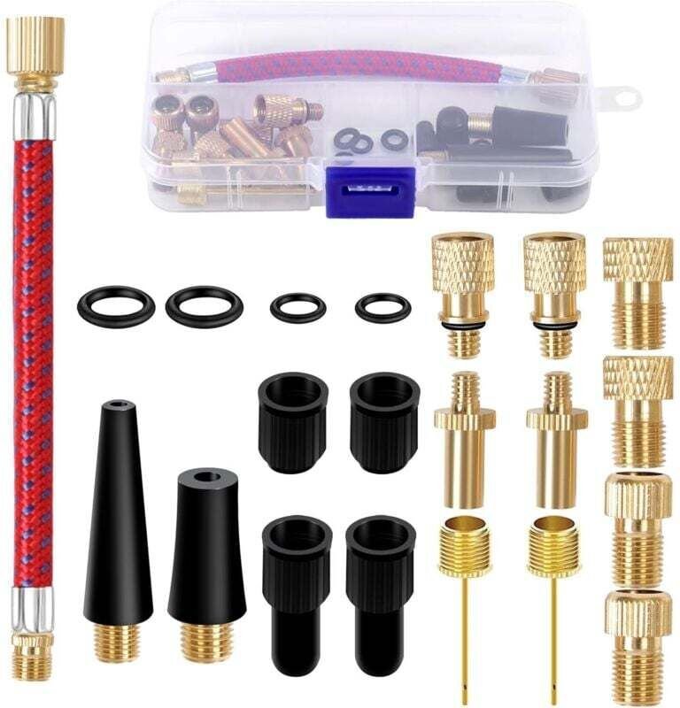 Pumpendüse – 21-teiliges Set mit Ballonaufblasnadeln und Aufbewahrungsbox, Aufblasdüse für Kompressoren und Pumpen