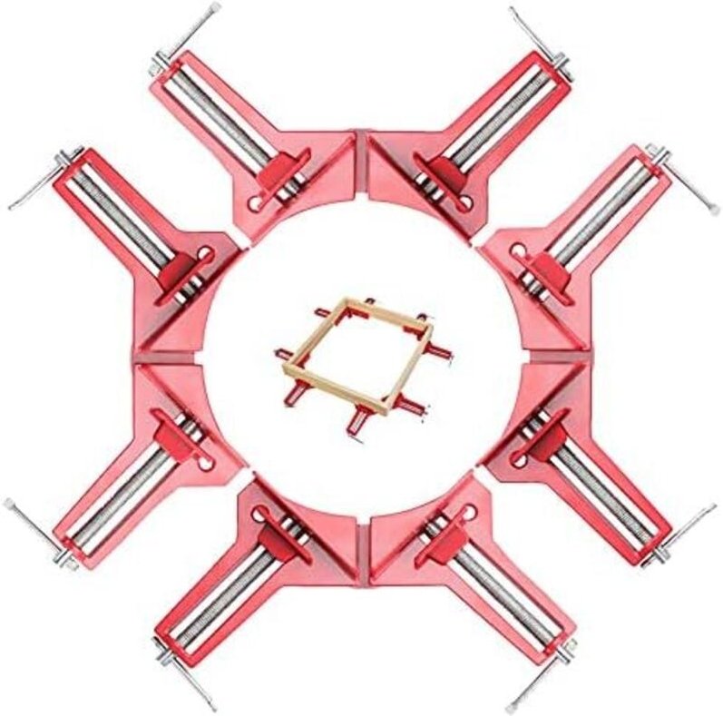 7,5 cm 4 Stück 90 Grad rechtwinklige Klemme, verstellbares Eckset für die Holzbearbeitung, Eckklemmen für die Holzbearbe...