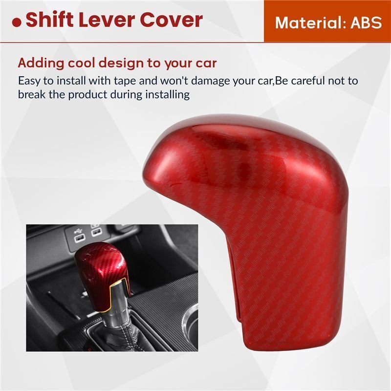 Schalt Knauf Abdeckung ABS Rot Carbon Fiber Change Hebel Verkleidung für Sedan 2020 2019 2018 2017 2016