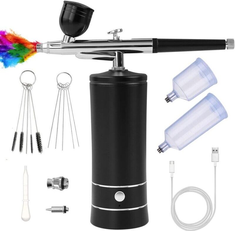 Multifunktions-Airbrush-Set mit Kompressor, tragbare Airbrush-Pistole für Nagelkunst, Tortendekoration, Make-up, Tattoo-...