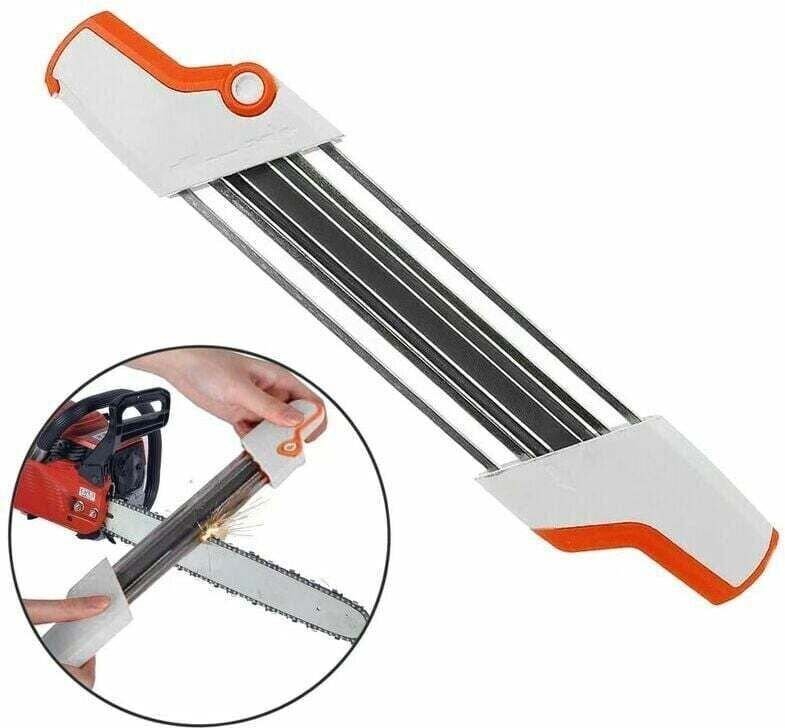 2-in-1-Feilenhalter für 0,325 Ø 4,8 mm Kettensägenkette – weiß