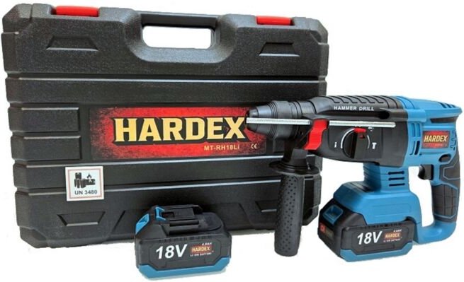 HARDEX Akku-Schlagbohrmaschine SDS+ 26 mm, 2 x 4,0 Ah Akkus