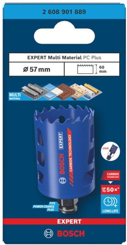 Bosch EXPERT Lochsäge Multi Material Power Change Plus, 57 x 60 mm