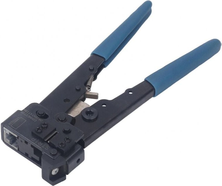 BEBUSINGOTO RJ45-Crimpzange mit rutschfestem Gummigriff und Kopf aus Karbonstahl zum Crimpen von Netzwerken